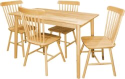 Comedor con Mesa de Madera y 4 Sillas