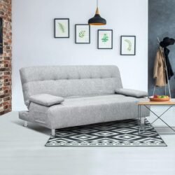 Sofá Cama Matrimonial Multifuncion Antebrazos Removible - Color Gris