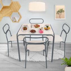 RED VELVET Juego De Comedor Moderno De 5 Piezas con Mesa Y 4 Sillas