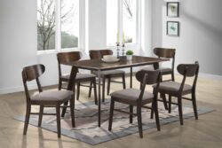 Comedor Rectangular de Madera Diphy con 6 Sillas Acolchonadas