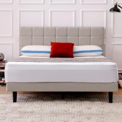 Marco de Cama con Cabecera Acolchonada de Altura Ajustable Moe