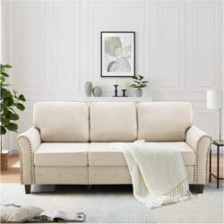 Sillon de Lino con Marco y Patas de Madera