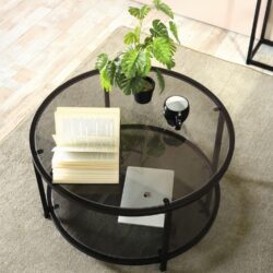 Mesa de Centro Redonda de Cristal